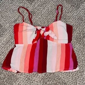 Women’s billabong tank top crop top tie front new